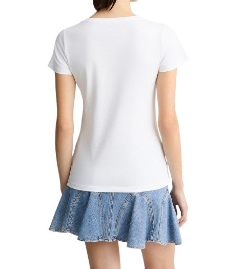 T-shirt donna Liu Jo bianco/animalier ES25LJ21 VA5154 JS003