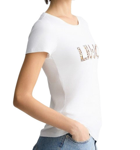 T-shirt donna Liu Jo bianco/animalier ES25LJ21 VA5154 JS003
