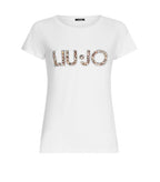 T-shirt donna Liu Jo bianco/animalier ES25LJ21 VA5154 JS003