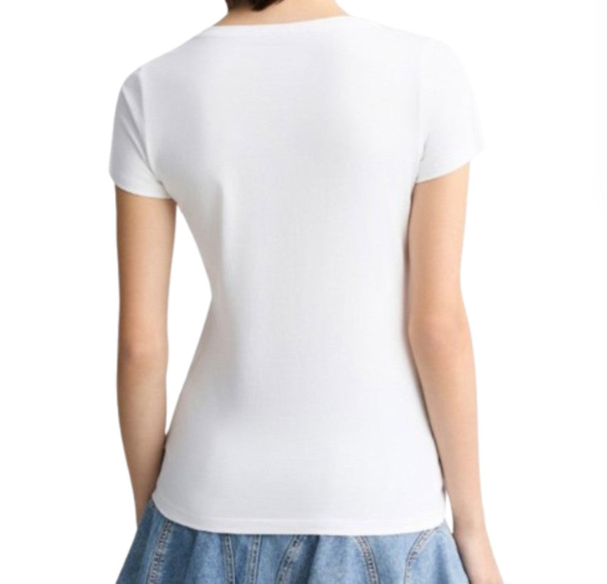 T-shirt donna Liu Jo bianco/animalier verde ES25LJ22 VA5154 JS003