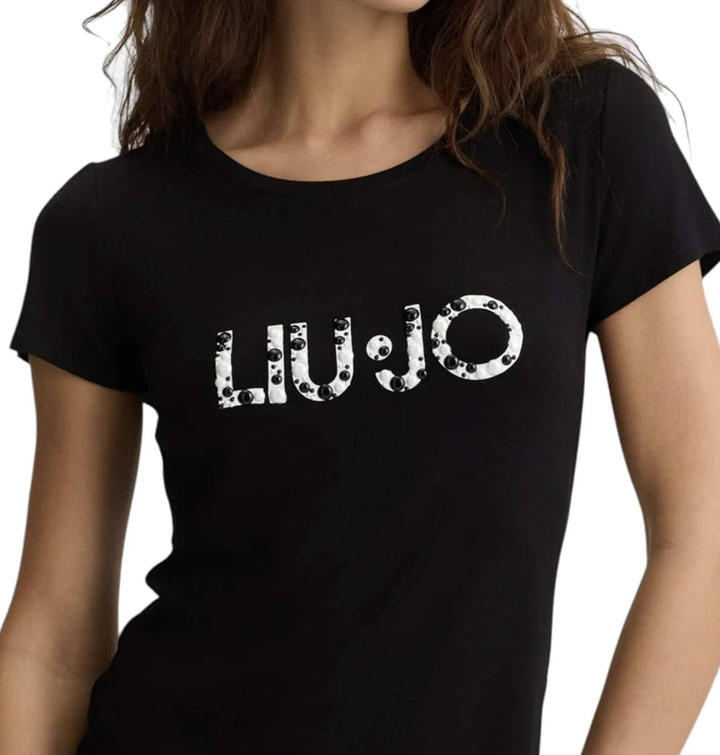 T-shirt donna Liu Jo nero/pearl ES25LJ25 VA5156 JS360