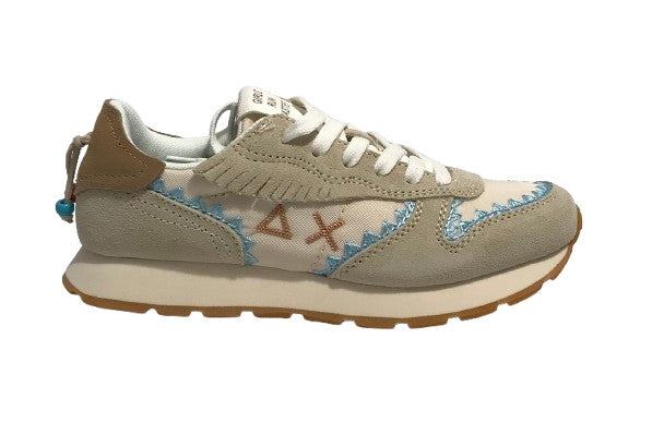 Sneaker Sun68 Girls's Ally ethnic teen bianco panna ZS25SU06 Z35405T