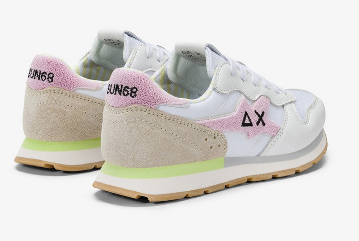 Sneaker Sun68 Girl's big Stargirl sponge logo bianco/rosa ZS25SU11 Z35415T