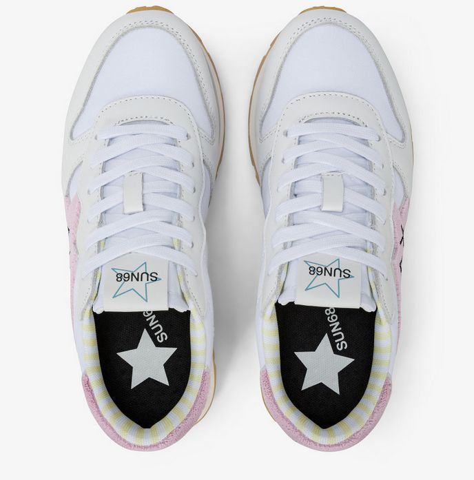 Sneaker Sun68 Girl's big Stargirl sponge logo bianco/rosa ZS25SU11 Z35415T