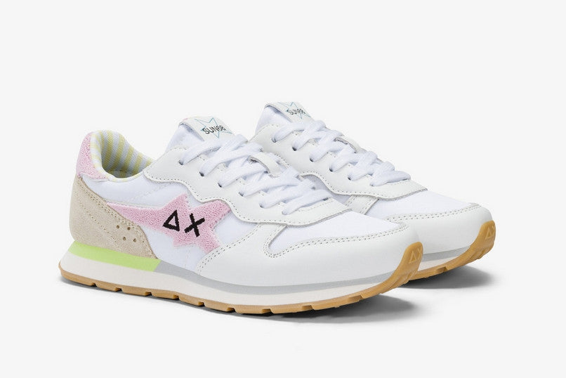 Sneaker Sun68 Girl's big Stargirl sponge logo bianco/rosa ZS25SU11 Z35415T