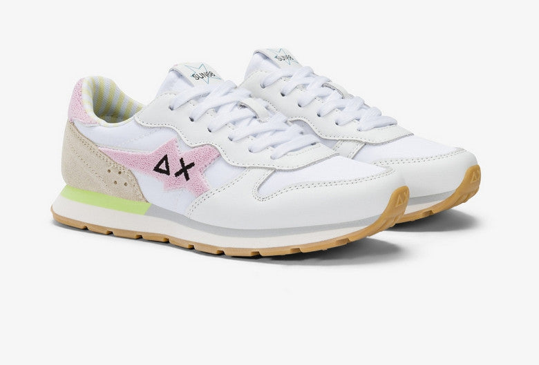 Sneaker Sun68 Girl's big Stargirl sponge logo bianco/rosa ZS25SU11 Z35415T