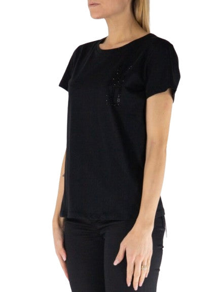 T-shirt donna Liu Jo nero ES25LJ30 TA5170 JS923