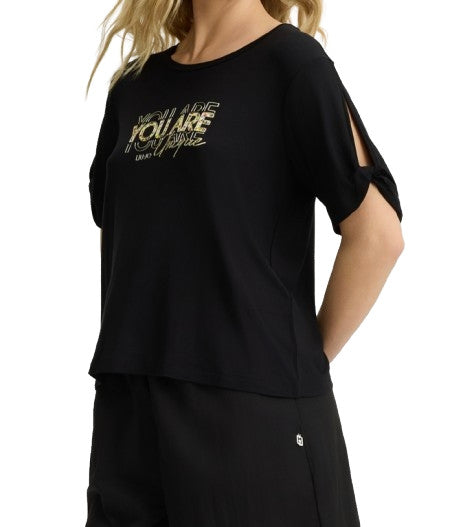 T-shirt donna Liu Jo nero ES25LJ51 VA5155 JS360 N9278