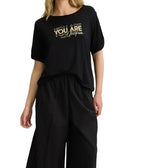 T-shirt donna Liu Jo nero ES25LJ51 VA5155 JS360 N9278