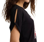 T-shirt donna Liu Jo nero/palm ES25LJ54 VA5155 JS360 M9201