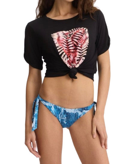 T-shirt donna Liu Jo nero/palm ES25LJ54 VA5155 JS360 M9201