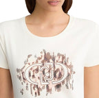 T-shirt donna Liu Jo white milk/ macula ES25LJ84 TA5173 JS003 M9514