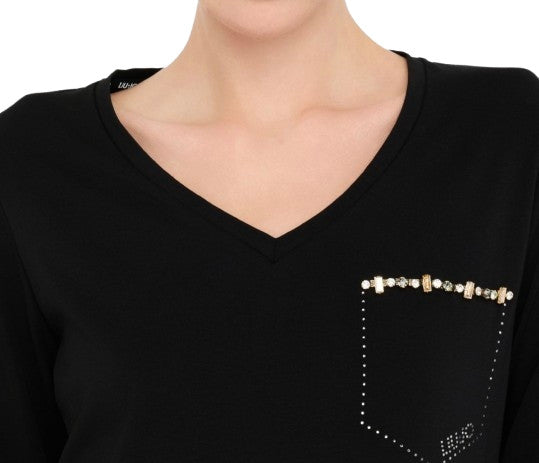 T-shirt donna Liu Jo nero E26LJ11 TF5170 JS003 22222