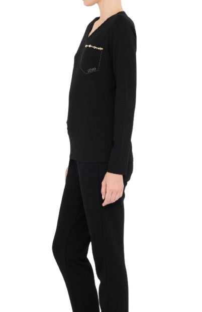 T-shirt donna Liu Jo nero E26LJ11 TF5170 JS003 22222