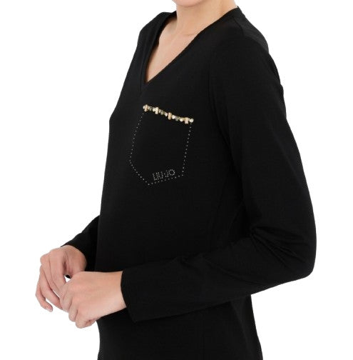 T-shirt donna Liu Jo nero E26LJ11 TF5170 JS003 22222