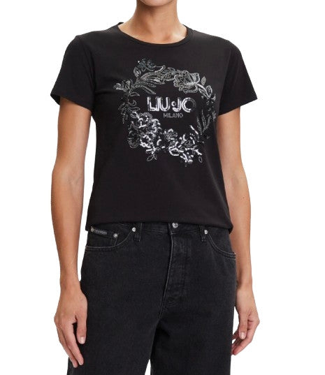 T-shirt donna Liu Jo Better nero E26LJ41 TF5162 JS923 M9744