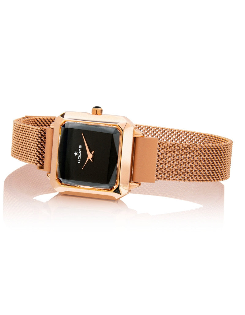 Orologio Hoops Carrè Gold nero 2621L-RG01-65n