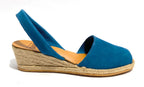 Sandalo minorchina Ska Shoes fondo corda Creta tc 40 in pelle nabuk blu DS22SK12