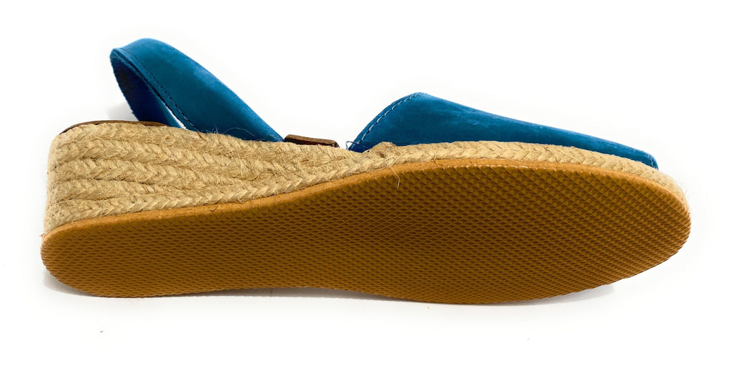 Sandalo minorchina Ska Shoes fondo corda Creta tc 40 in pelle nabuk blu DS22SK12