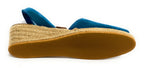 Sandalo minorchina Ska Shoes fondo corda Creta tc 40 in pelle nabuk blu DS22SK12