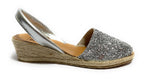 Sandalo minorchina Ska Shoes fondo corda Creta tc 40 pelle silver/ glitter DS22SK20