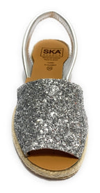 Sandalo minorchina Ska Shoes fondo corda Creta tc 40 pelle silver/ glitter DS22SK20