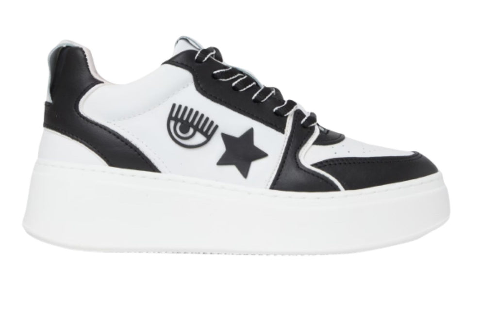 Scarpe donna sneaker Chiara Ferragni School white/ black D24CF03 CF3217 034