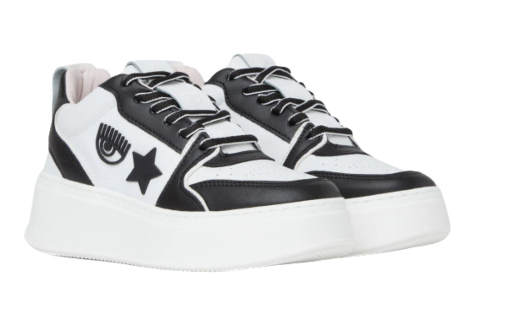 Scarpe donna sneaker Chiara Ferragni School white/ black D24CF03 CF3217 034