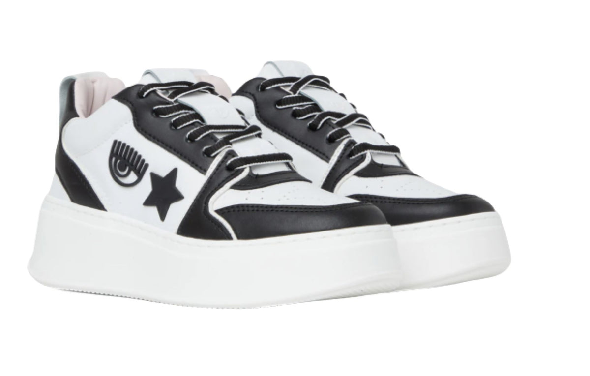 Scarpe donna sneaker Chiara Ferragni School white/ black D24CF03 CF3217 034