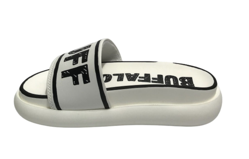 Slipper donna Buffalo rey bianco ecopelle vegan DS22BF03 BN16110571