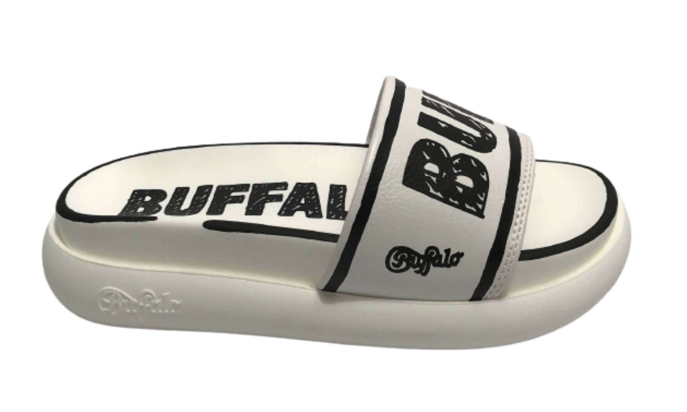 Slipper donna Buffalo rey bianco ecopelle vegan DS22BF03 BN16110571