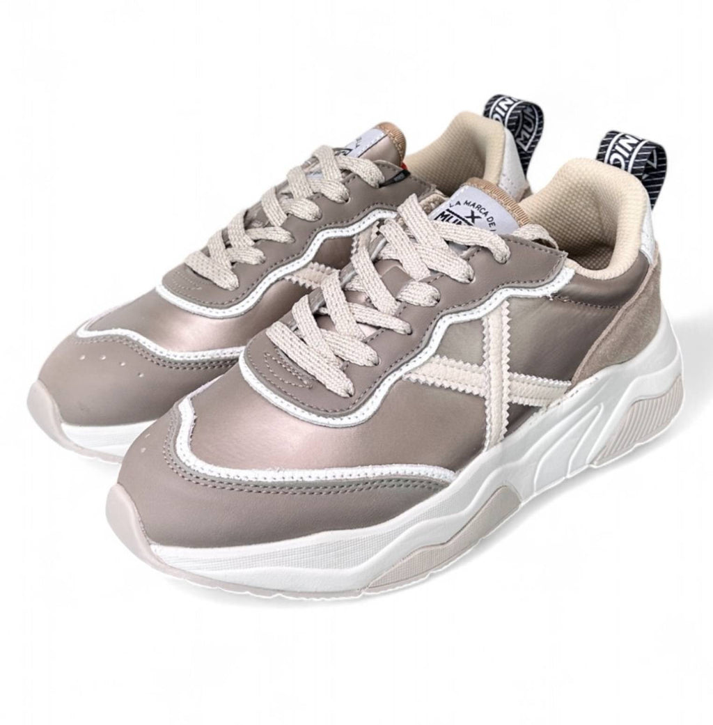 Scarpe donna Munich sneaker Wave 167 in pelle/ tessuto gold D25MU11 8770167