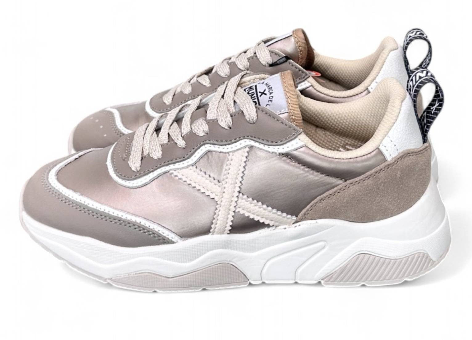 Scarpe donna Munich sneaker Wave 167 in pelle/ tessuto gold D25MU11 8770167
