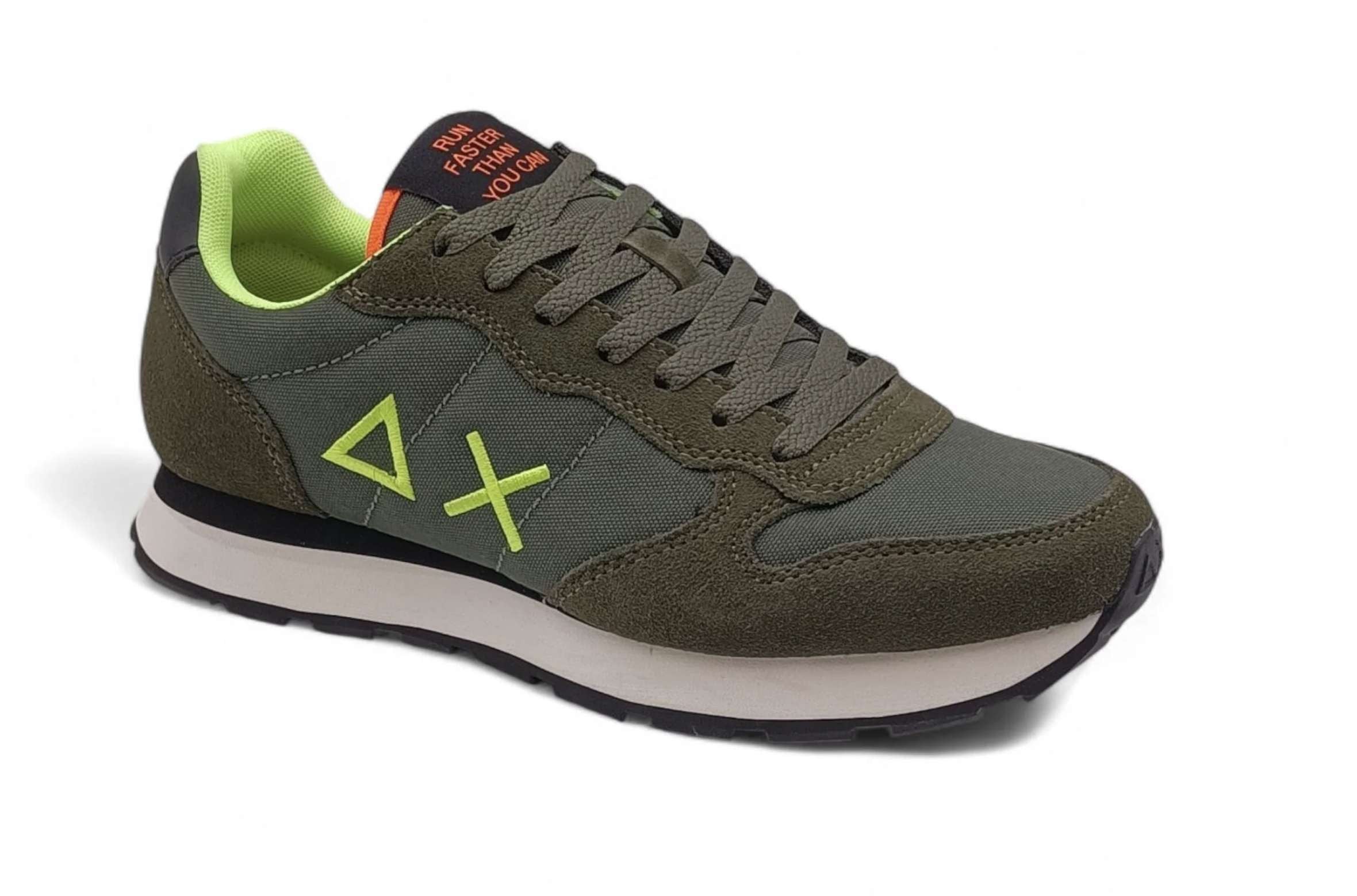 Sneaker running Sun68 Tom Fluo militare scuro U26SU05 Z45102