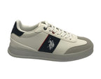 Sneaker U.S. POLO Campy004 pelle white/dark blu U26UP03