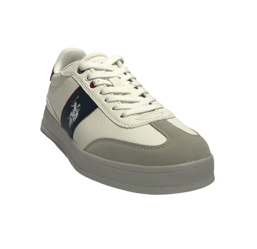 Sneaker U.S. POLO Campy004 pelle white/dark blu U26UP03