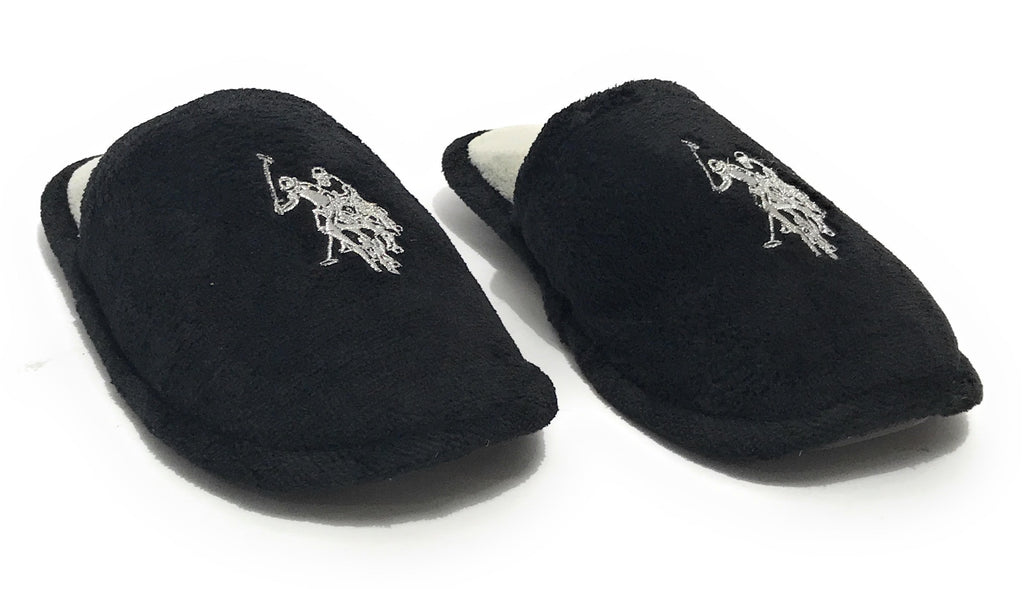 Slipper donna US Polo pantofola Gretty001 in tessuto nero D26UP05