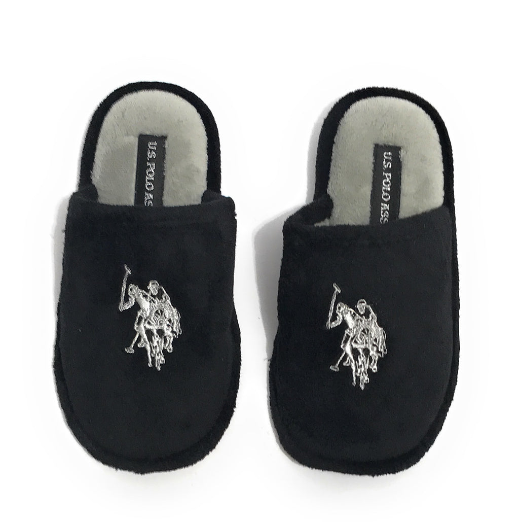 Slipper donna US Polo pantofola Gretty001 in tessuto nero D26UP05