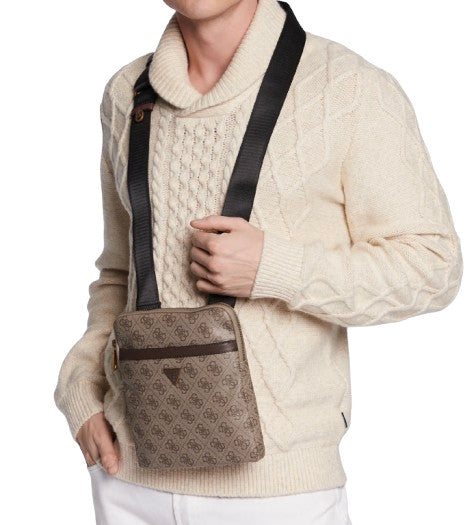 Borsa Guess tracolla uomo Vezzola beige/brown multilogo UB26GU10 HMEVZLP2223
