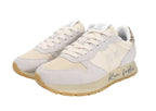 Sneaker running Sun68 Ally vintage in suede/ nylon bianco panna donna D25SU16 Z44207
