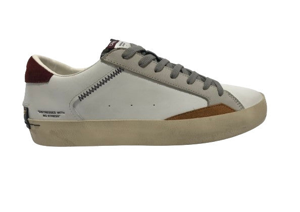 Sneaker Crime London Distressed in pelle white/ black U25CR03 15003AA7.10