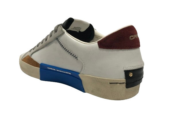 Sneaker Crime London Distressed in pelle white/ black U25CR03 15003AA7.10