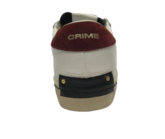 Sneaker Crime London Distressed in pelle white/ black U25CR03 15003AA7.10