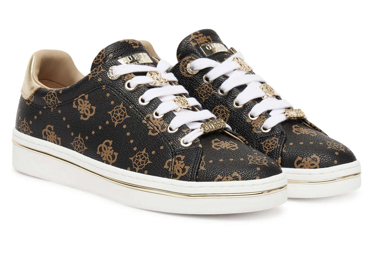 Sneaker donna Guess Stasey brown logo D26GU18 FLTSS3FAL12