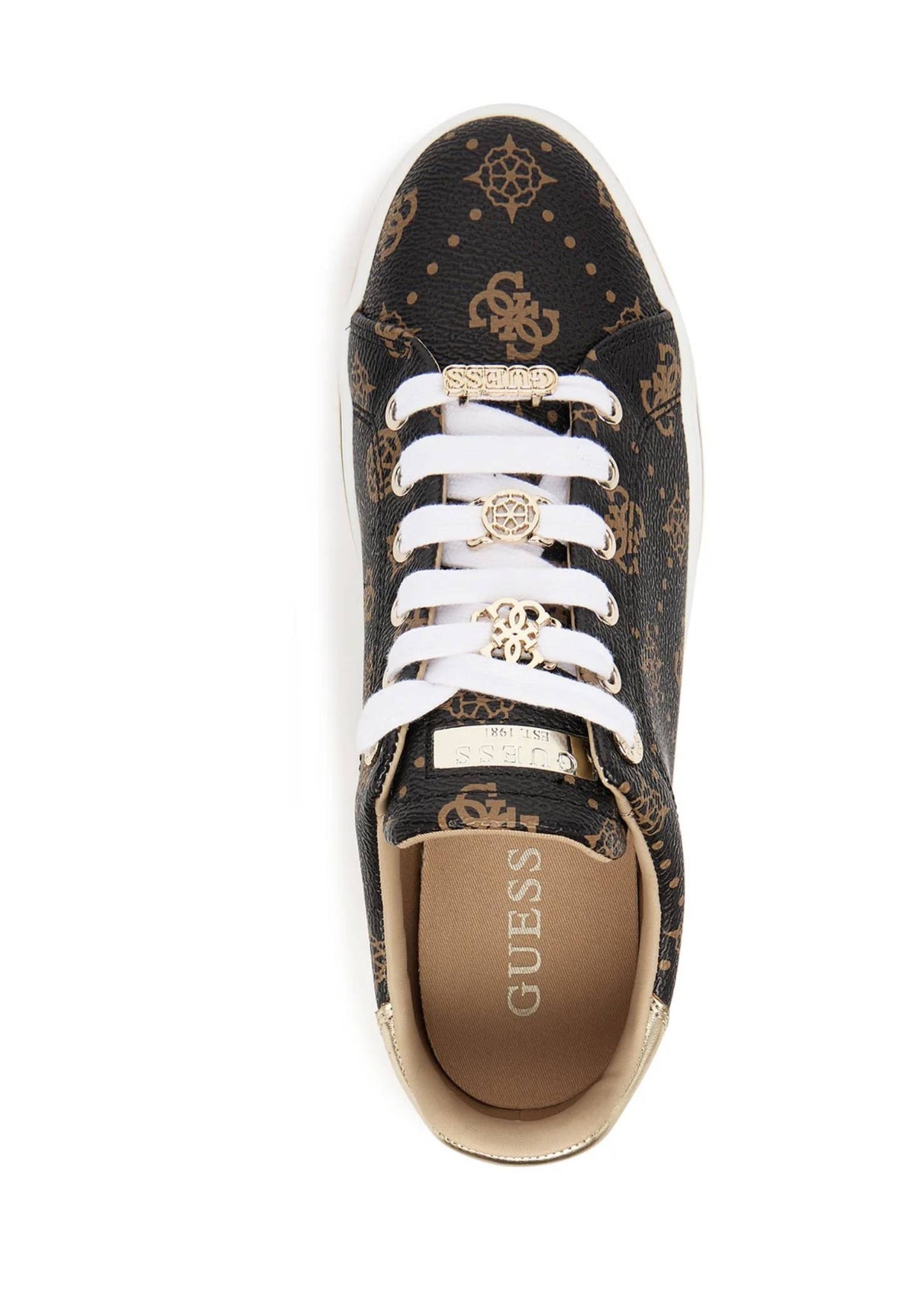 Sneaker donna Guess Stasey brown logo D26GU18 FLTSS3FAL12