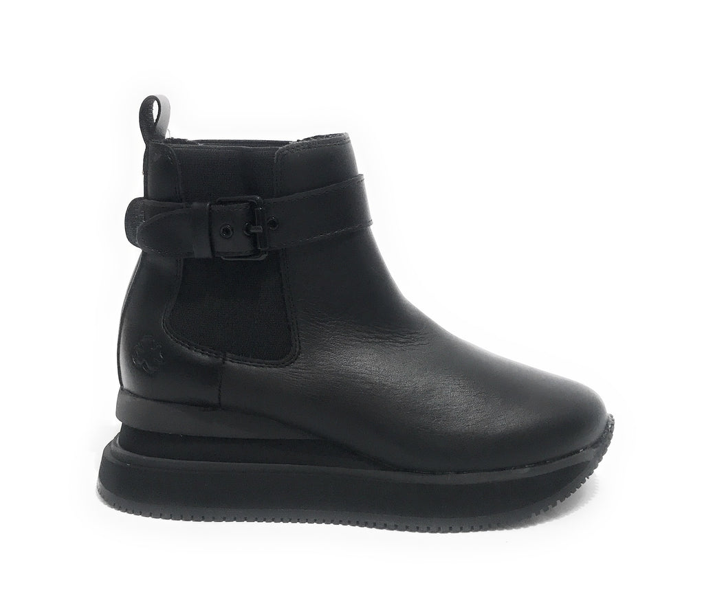 Sneaker calzino Apepazza Miah fondo zeppa in tessuto/ pelle nero donna D22AP03 F1MIDHIGH02