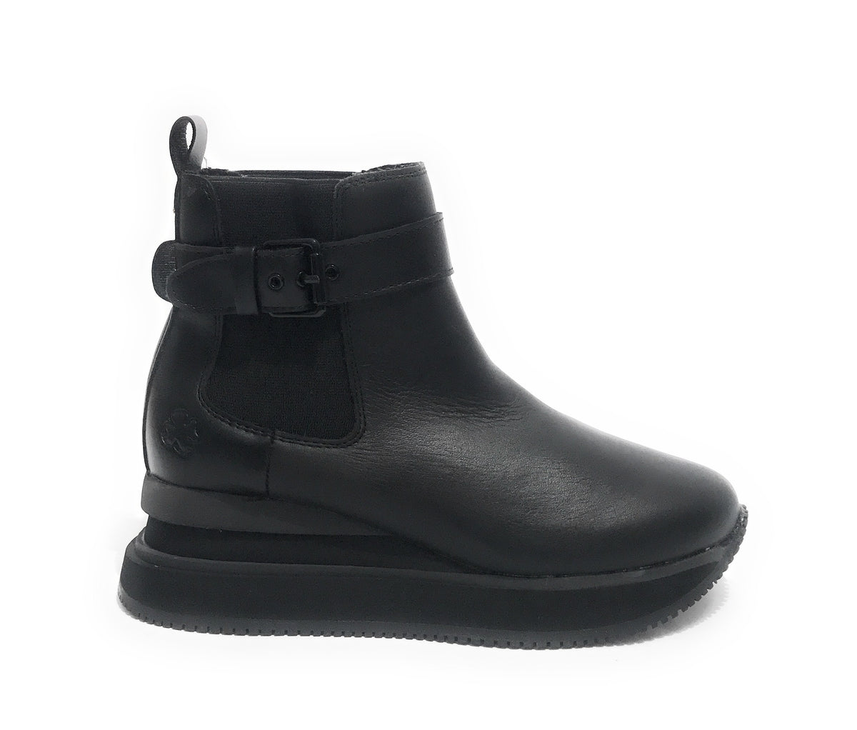 Sneaker calzino Apepazza Miah fondo zeppa in tessuto/ pelle nero donna D22AP03 F1MIDHIGH02