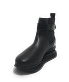 Sneaker calzino Apepazza Miah fondo zeppa in tessuto/ pelle nero donna D22AP03 F1MIDHIGH02