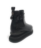 Sneaker calzino Apepazza Miah fondo zeppa in tessuto/ pelle nero donna D22AP03 F1MIDHIGH02