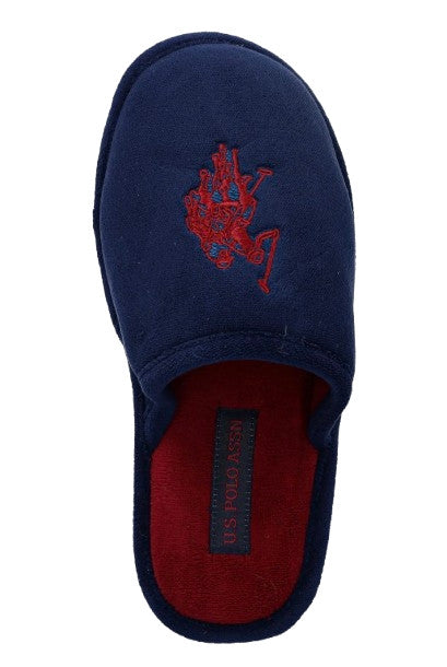 Slipper uomo US Polo pantofola Matte001 in tessuto blu U26UP07